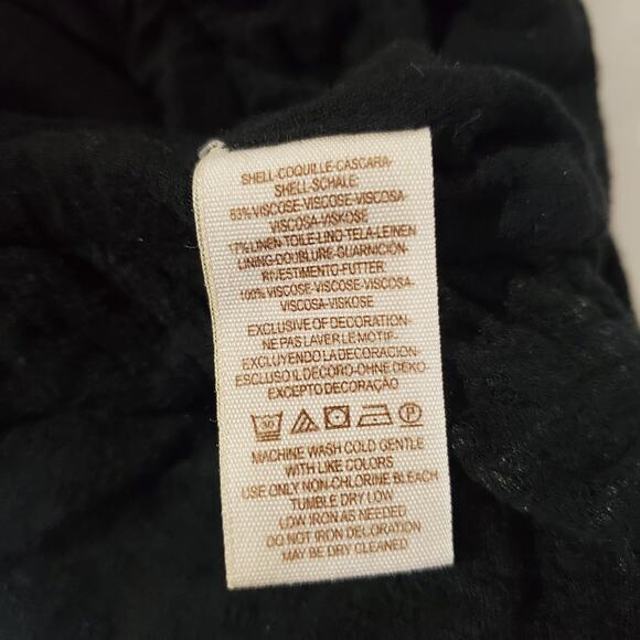 Free People Begonia Embroidered Black Flowy Boho Top Womens Size M Gold Hippie - Picture 10 of 12